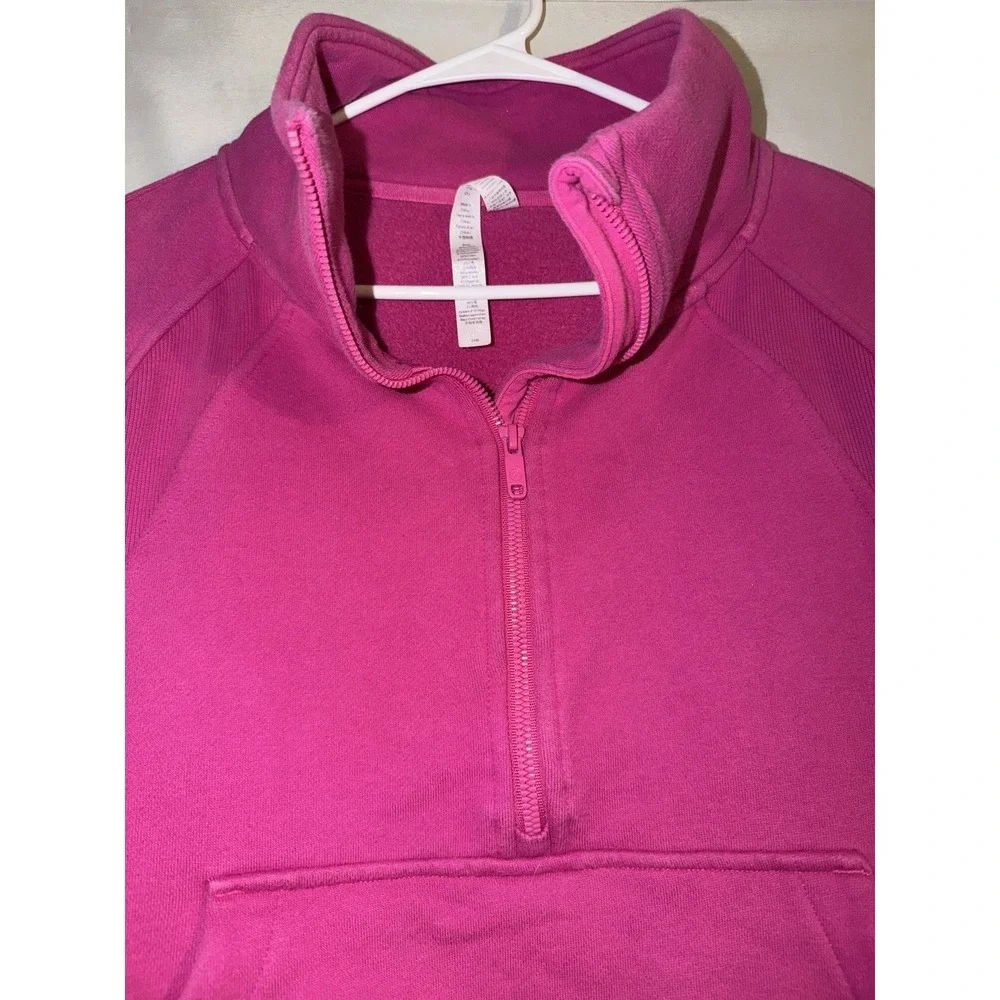 Crz Yoga Sweatshirt Womens Medium Pink 1/2 Zip Pink Scuba Style